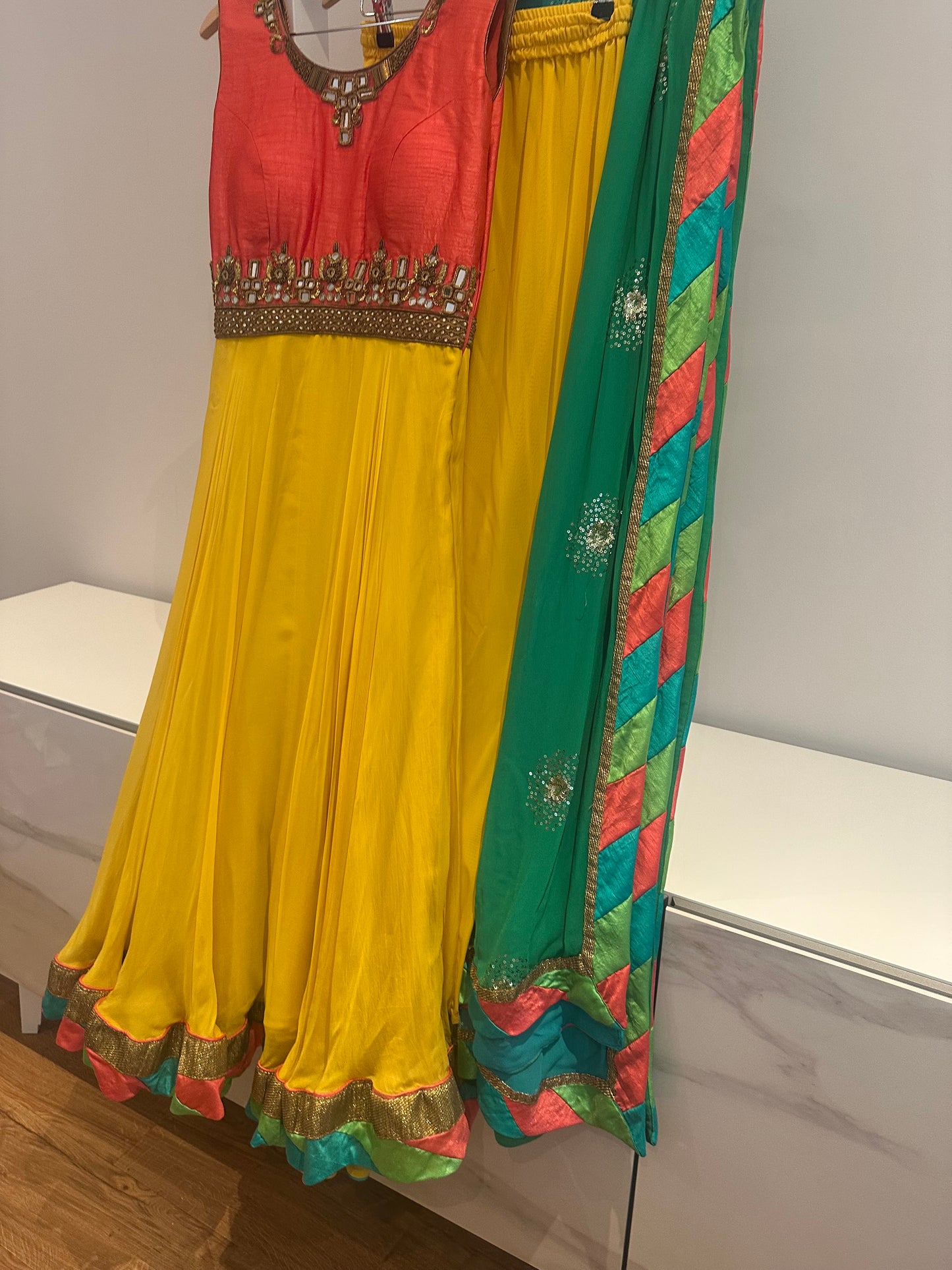 Preloved Anarkali for haldi, mehendi or jaggo