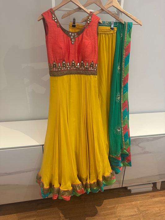 Preloved Anarkali for haldi, mehendi or jaggo