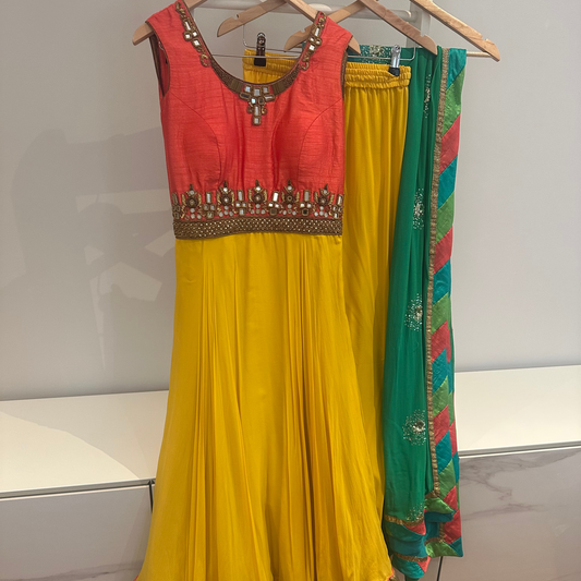 Preloved Anarkali for haldi, mehendi or jaggo