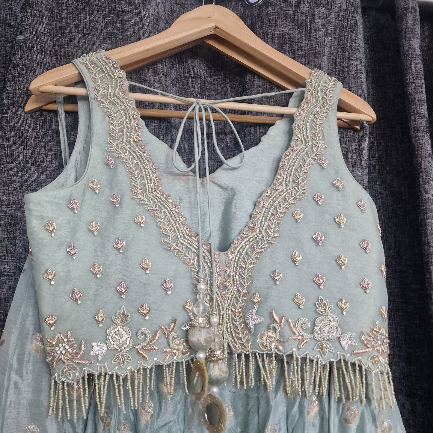 Ladies Duck Egg Blue lehnga size xl from frontier
