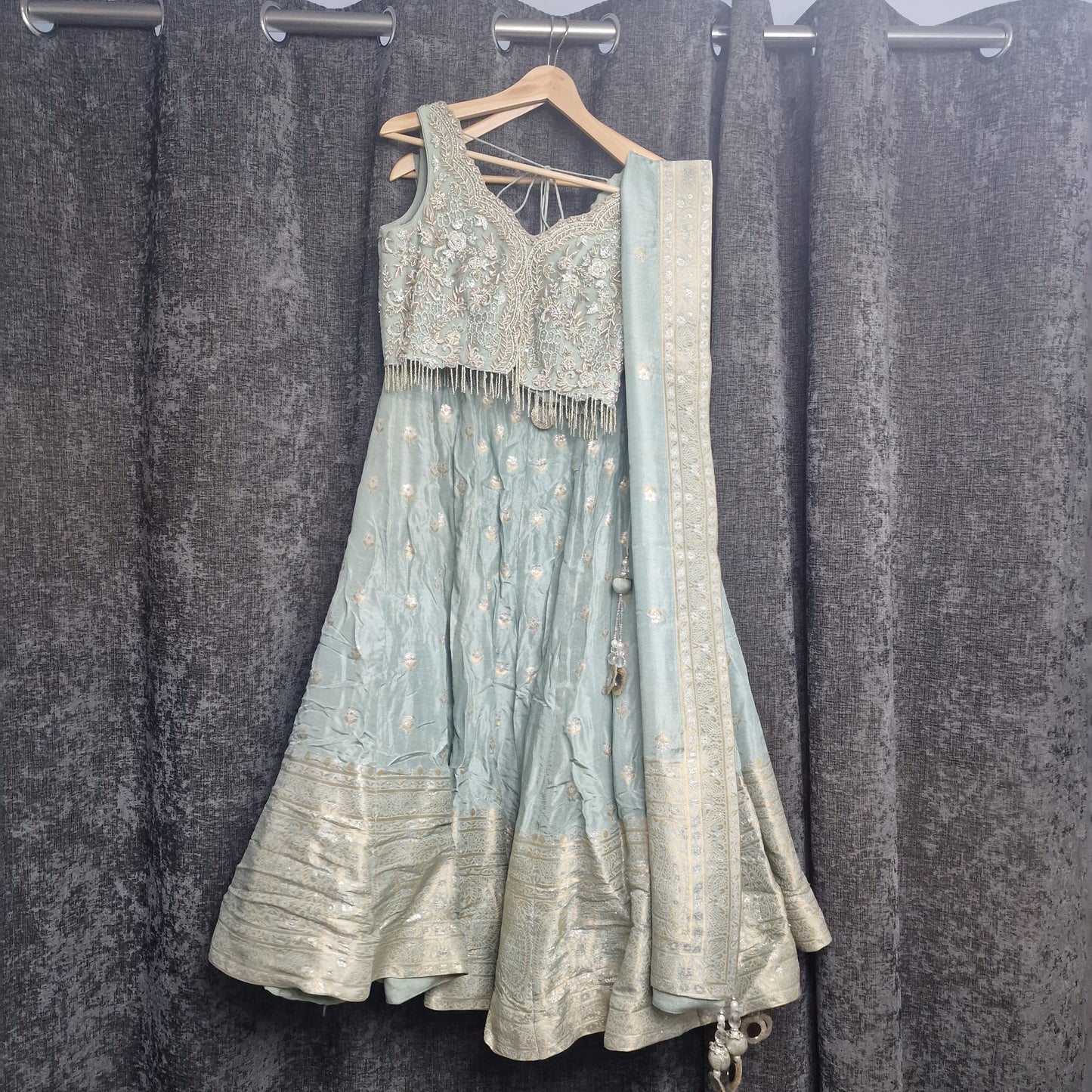 Ladies Duck Egg Blue lehnga size xl from frontier