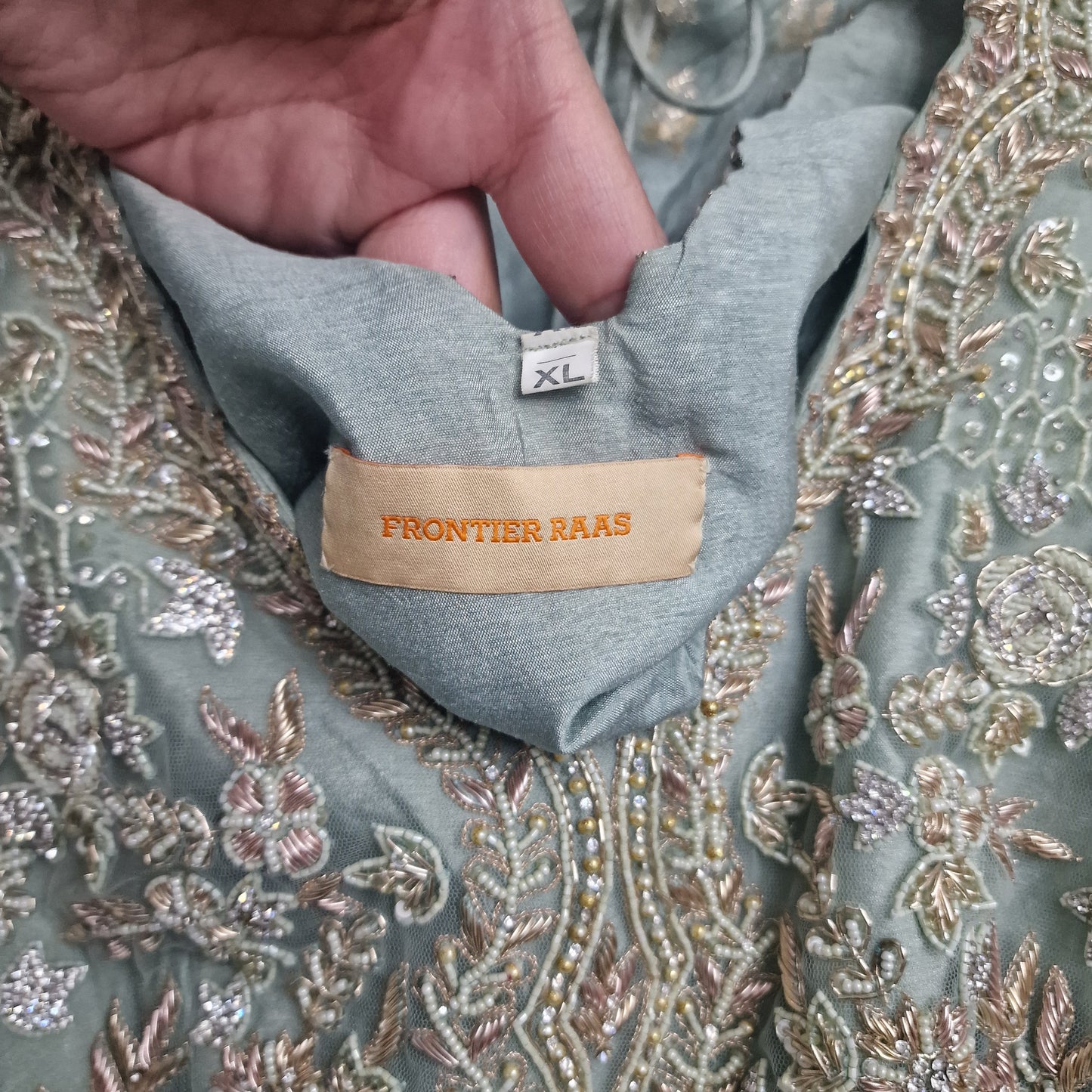 Ladies Duck Egg Blue lehnga size xl from frontier