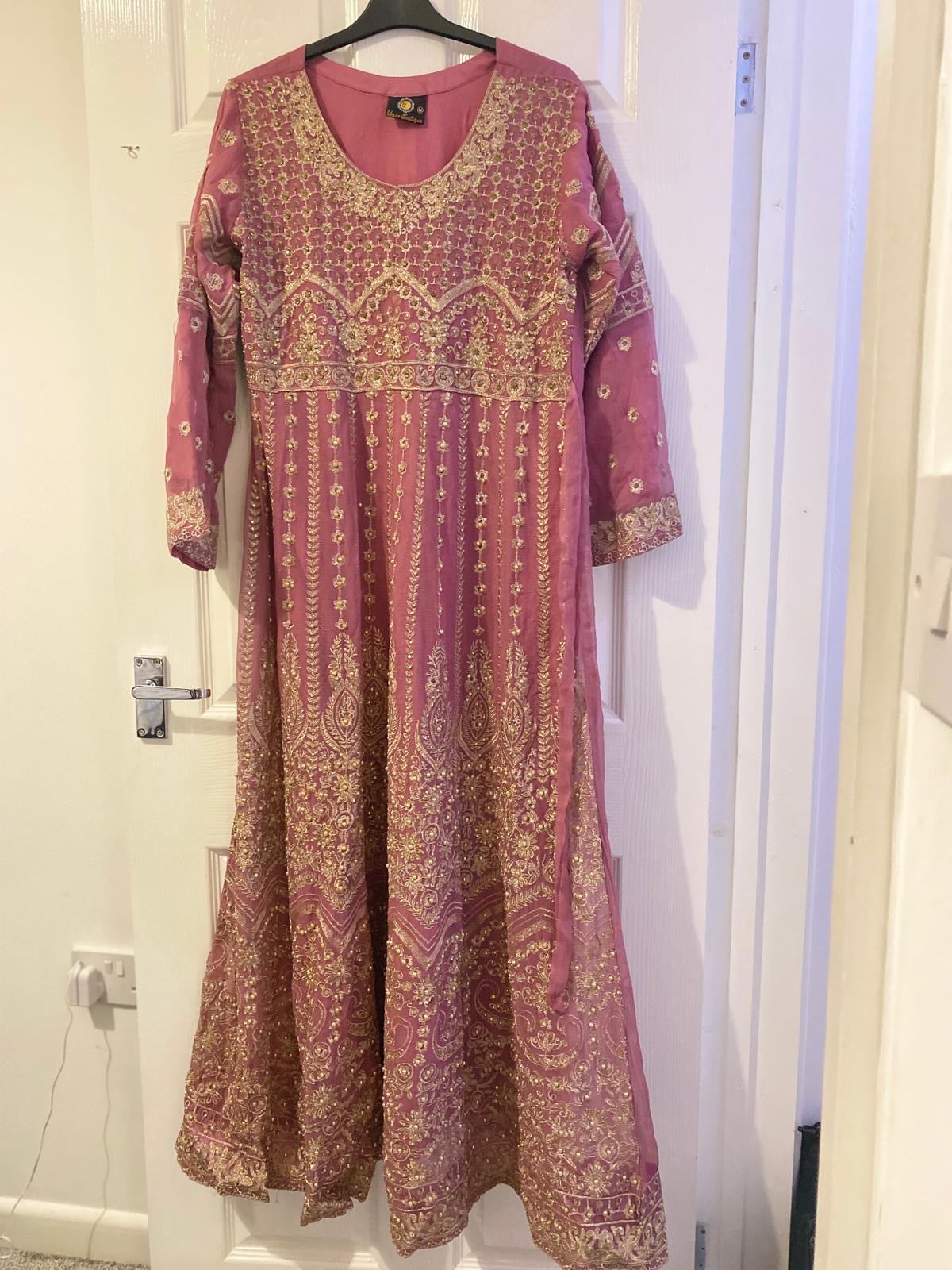 Preloved pink indian anarkali suit