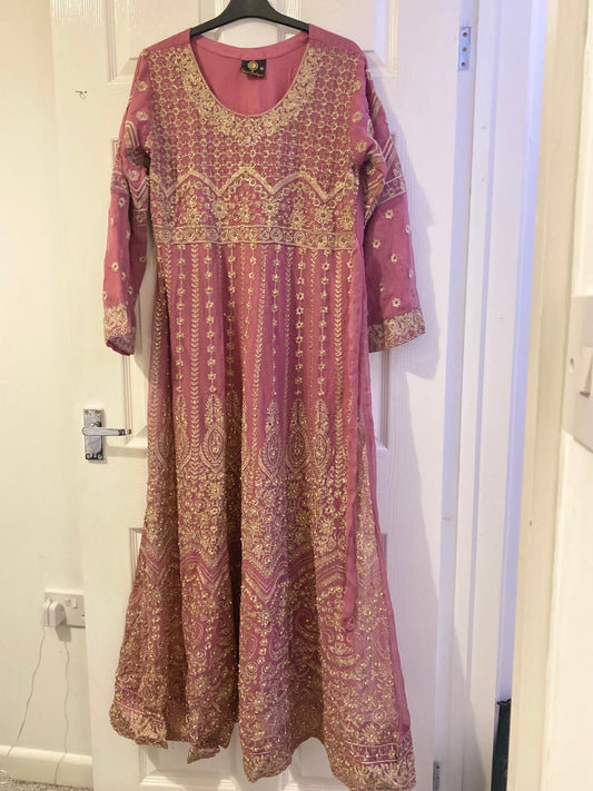 Preloved pink indian anarkali suit