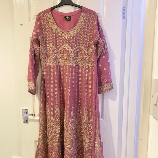 Preloved pink indian anarkali suit