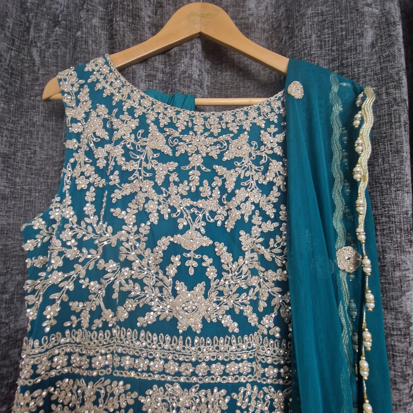 Ladies Anarkali turquoise size 40