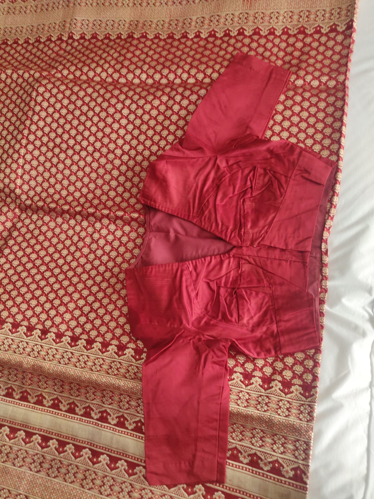 Preloved brand new red silk saree