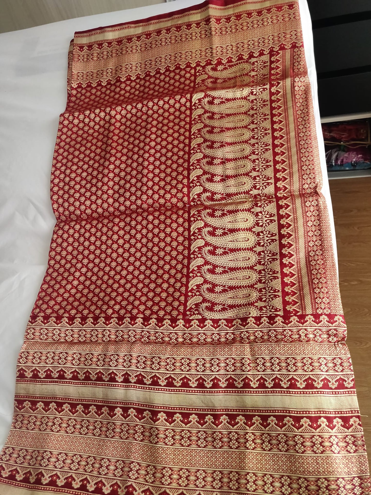 Preloved brand new red silk saree
