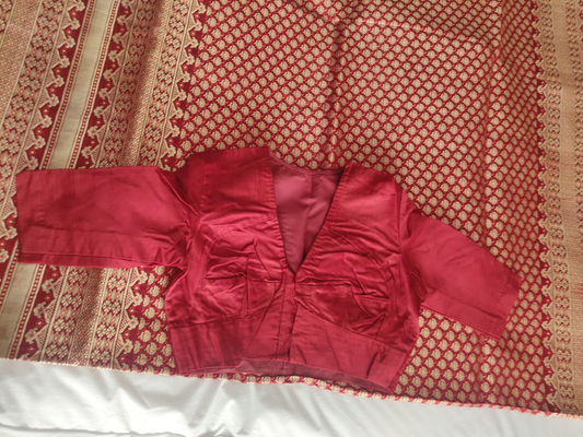 Preloved brand new red silk saree