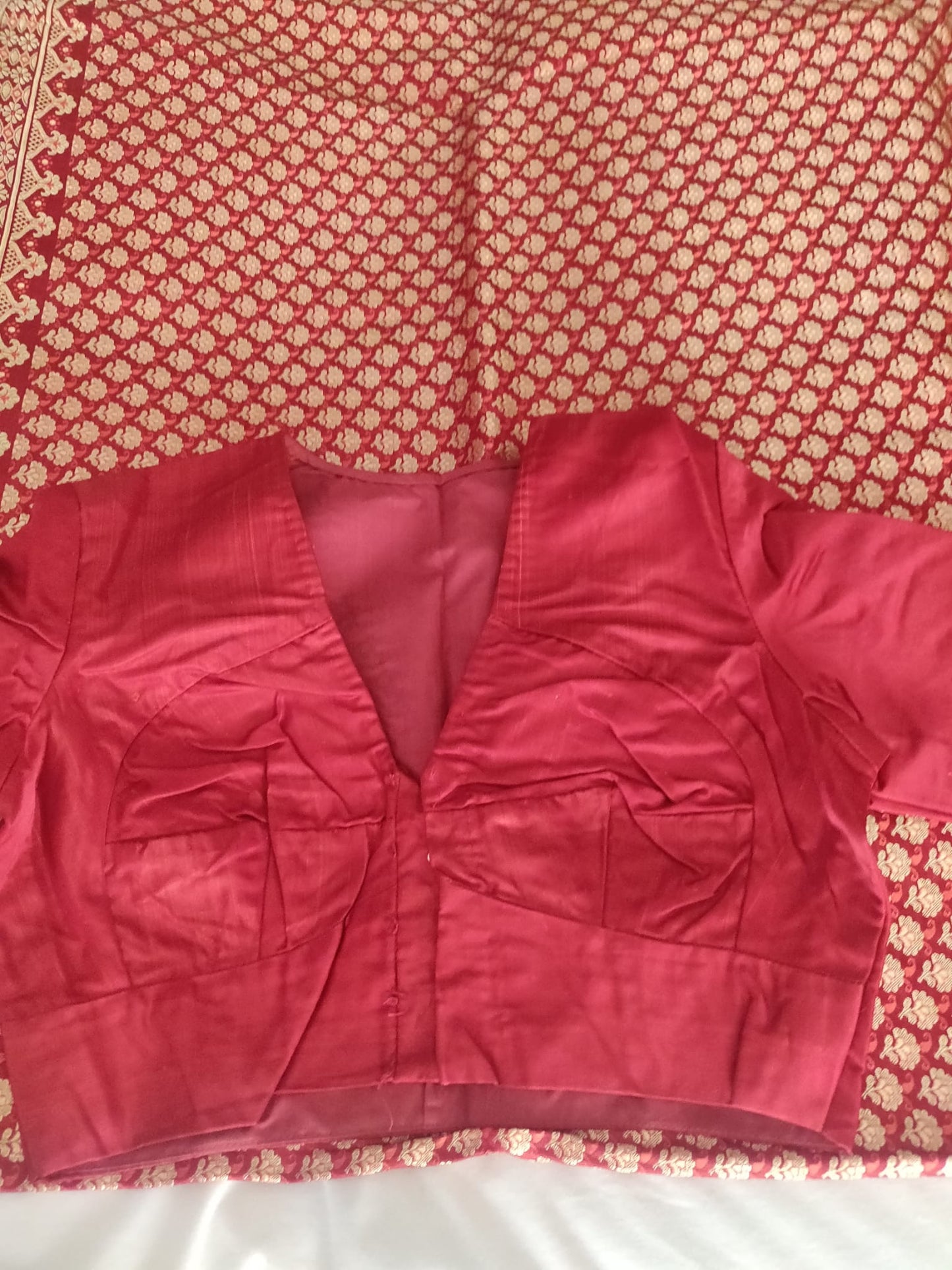 Preloved brand new red silk saree