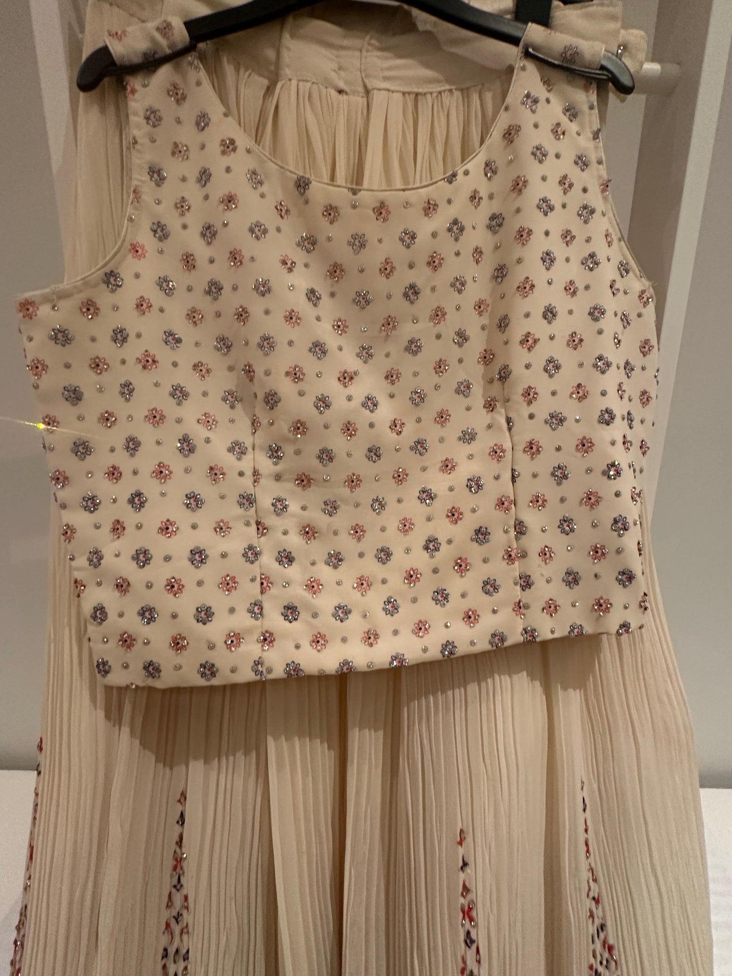 Cream Chiffon Lehenga