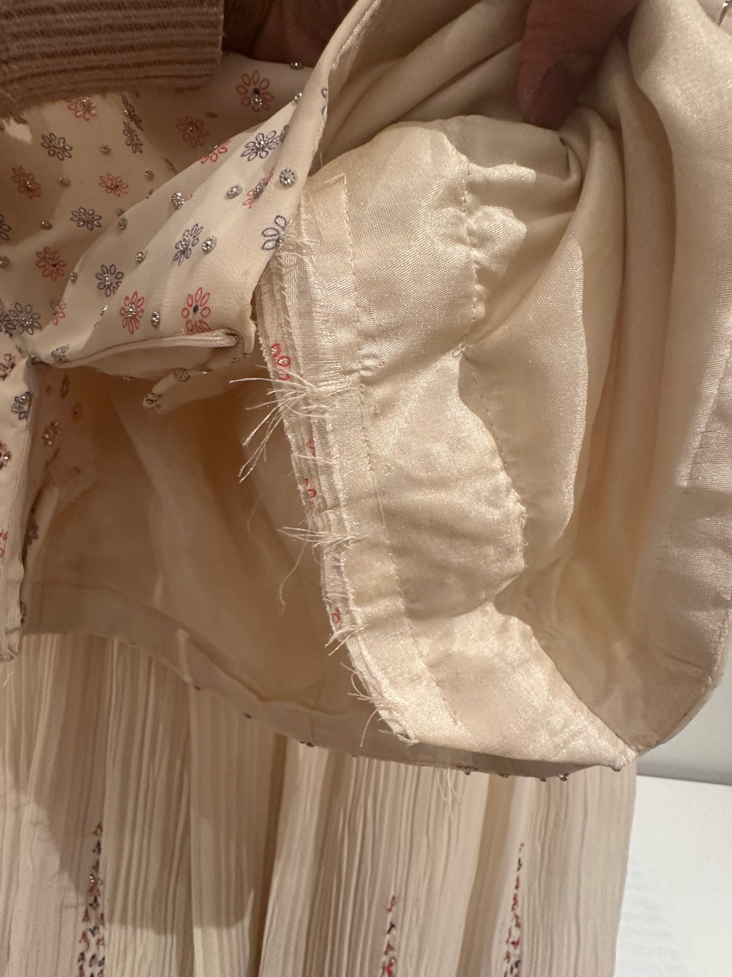 Cream Chiffon Lehenga