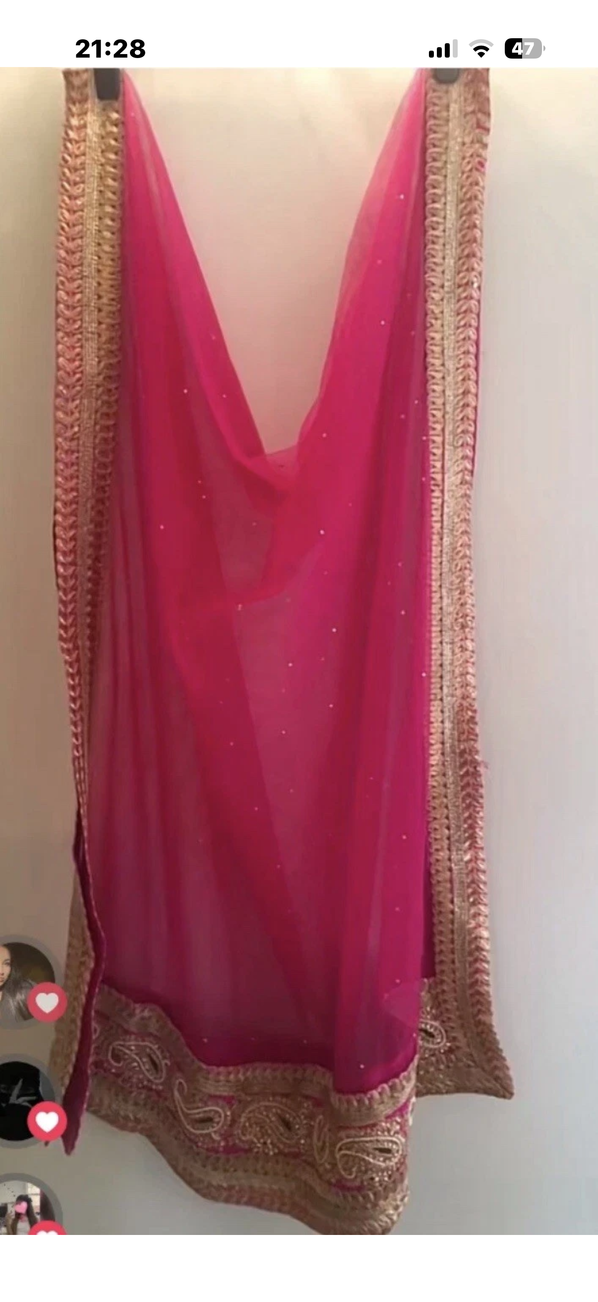 Girls Lengha Green/pink worn