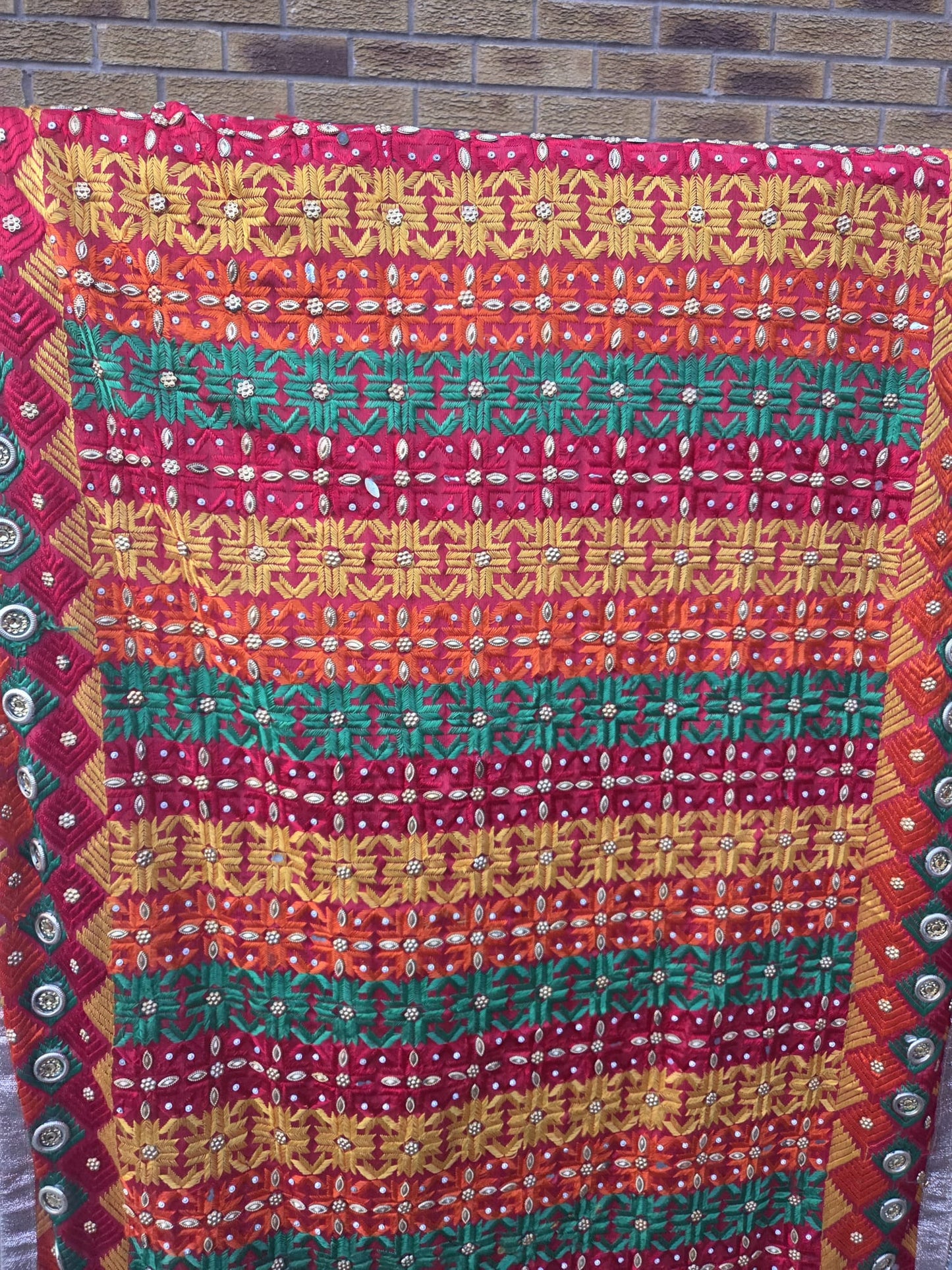 Brand new Red Phulkari chunni