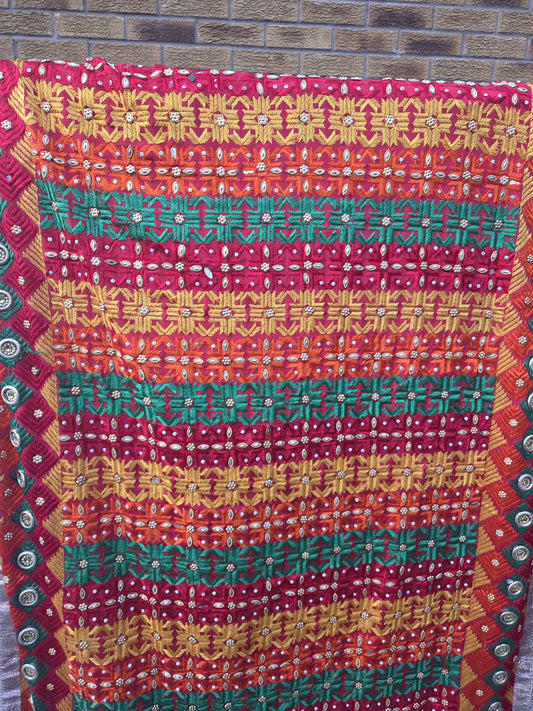 Brand new Red Phulkari chunni