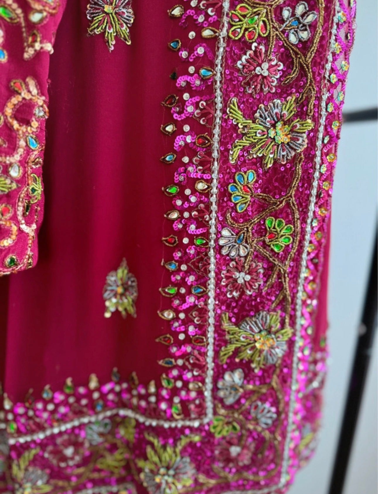 Preloved red Lehenga with intricate emrboidery