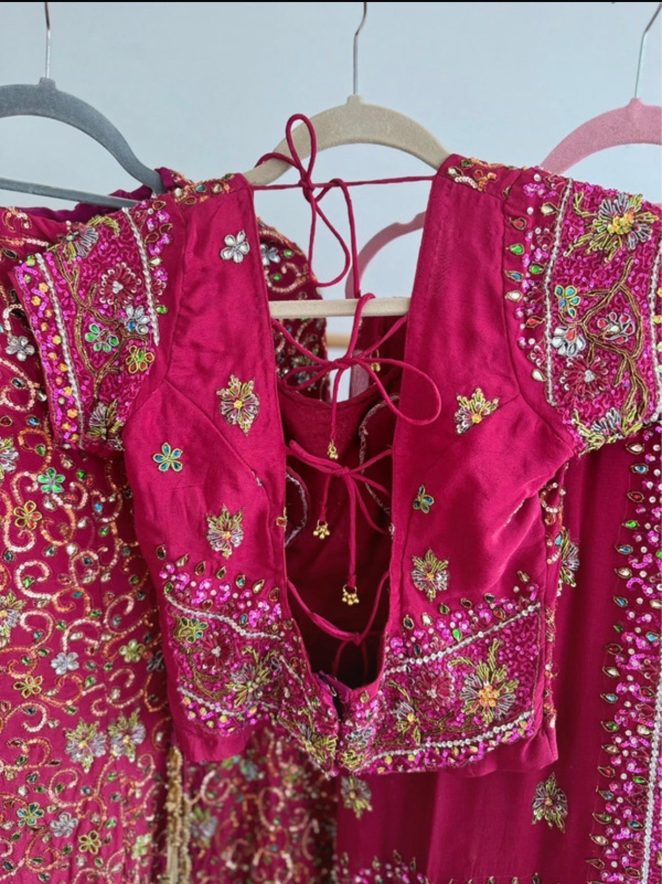 Preloved red Lehenga with intricate emrboidery