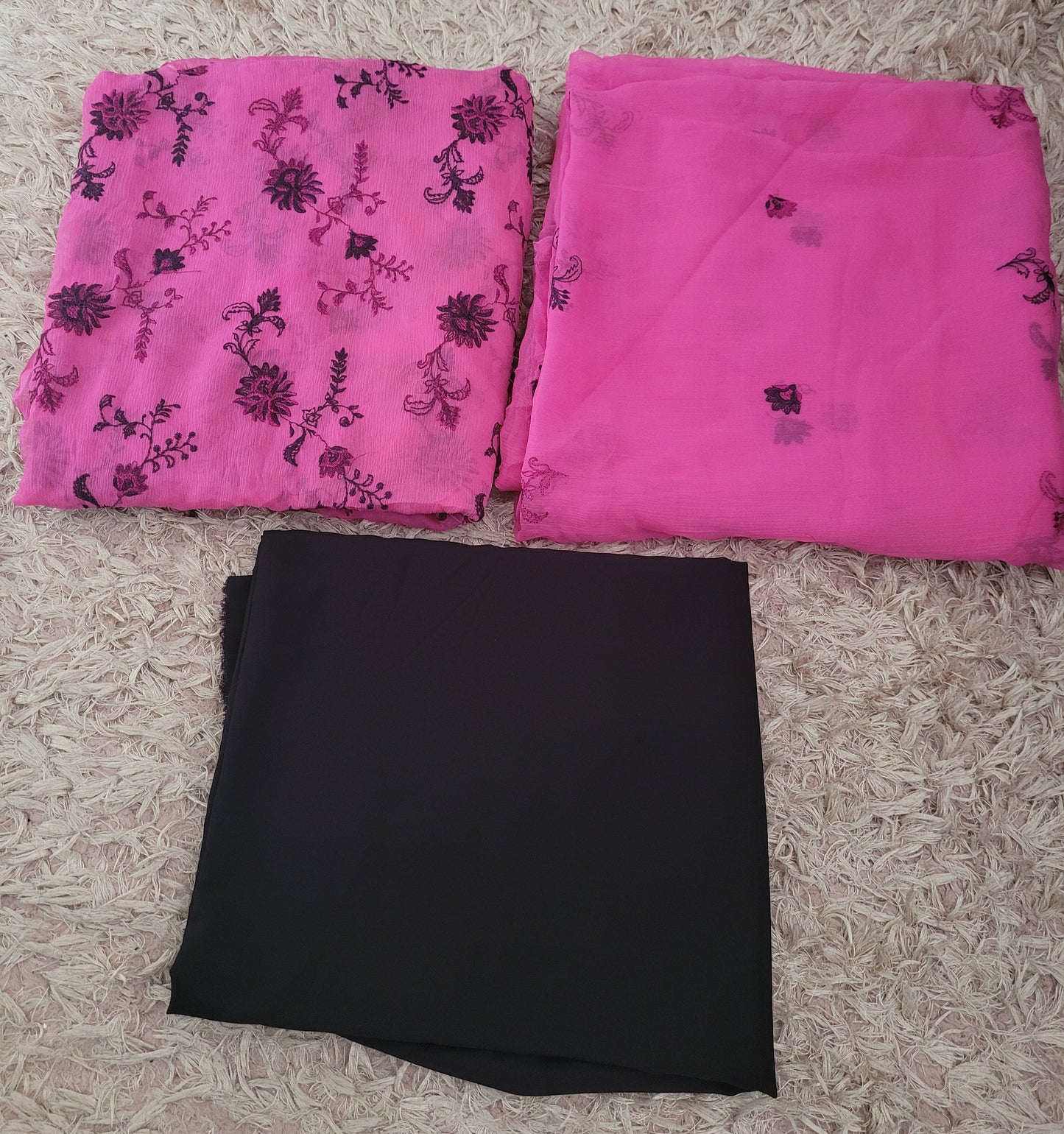 Beautiful 3 piece unstiched chiffon suit