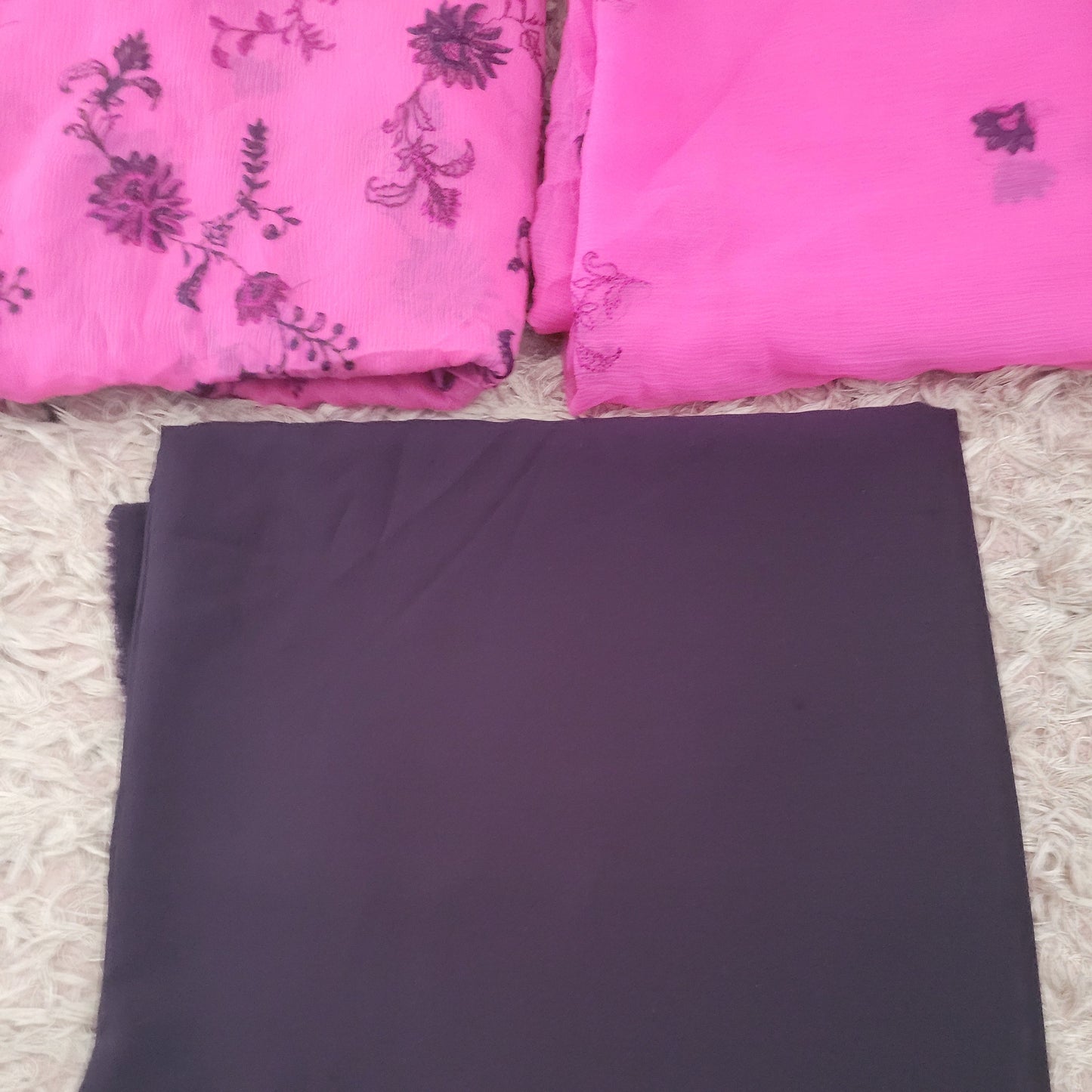 Beautiful 3 piece unstiched chiffon suit