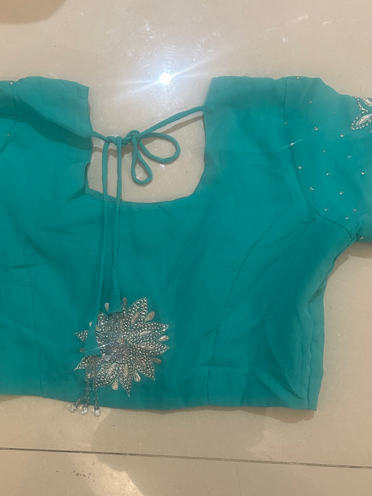 Blue sari