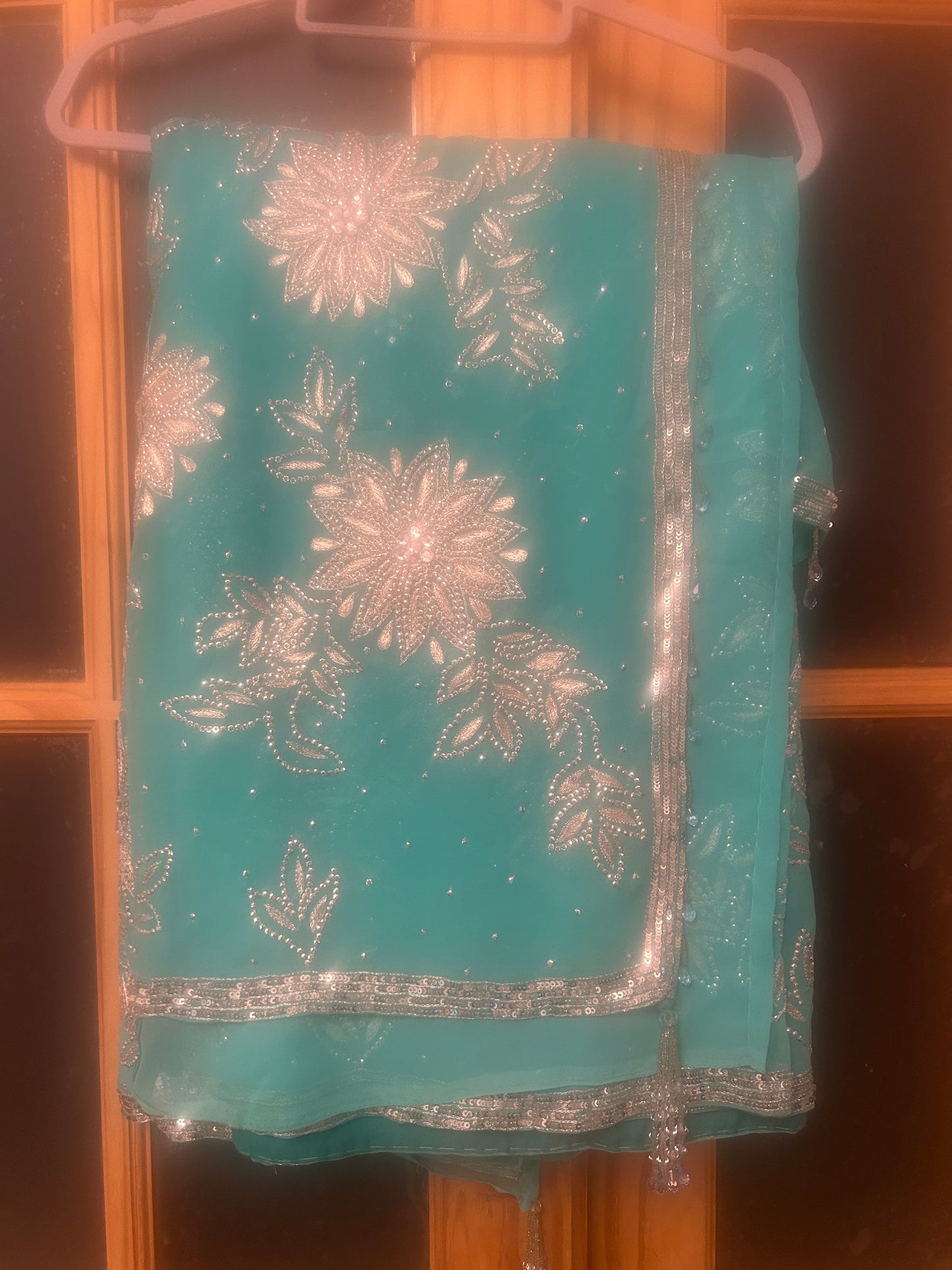 Blue sari