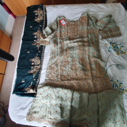 Mint Green Sharara suit