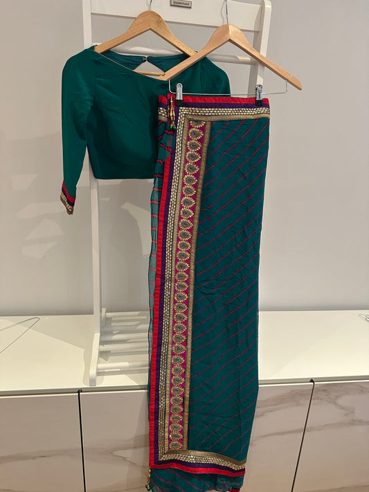Preloved teal sari