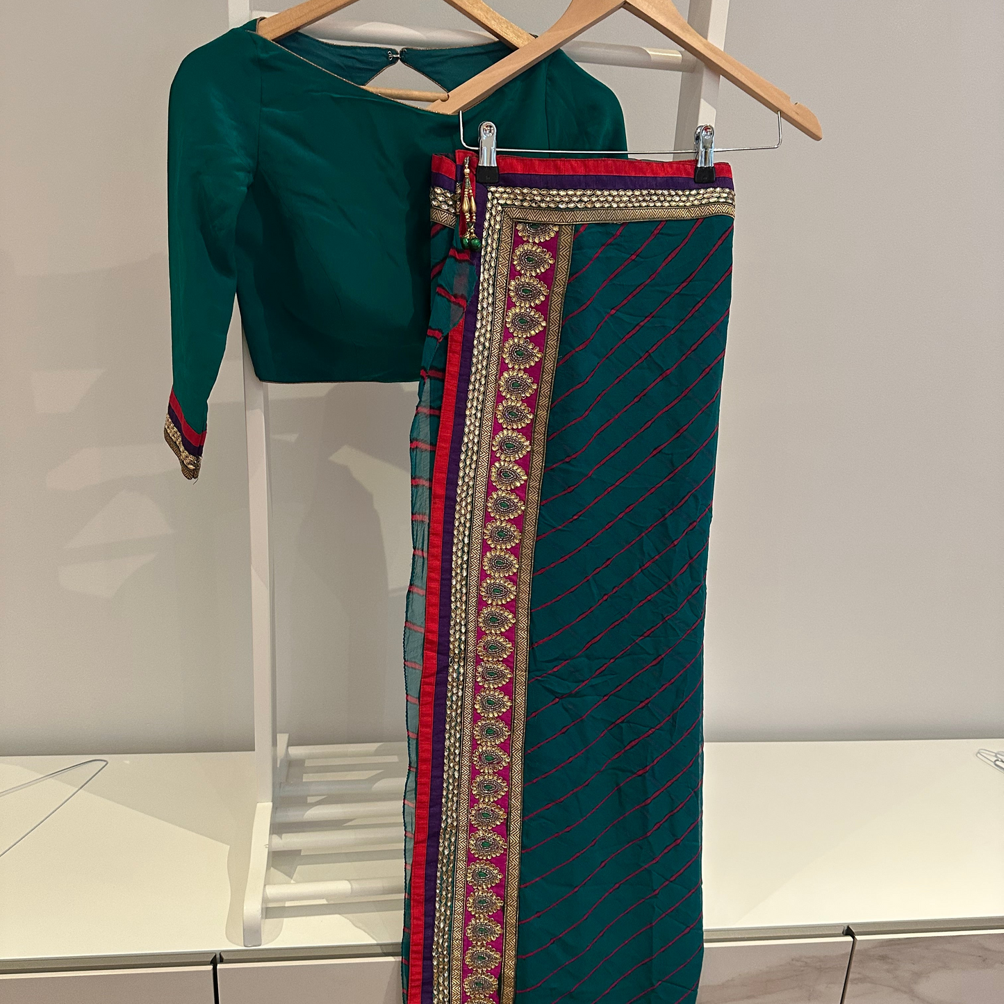 Preloved teal sari