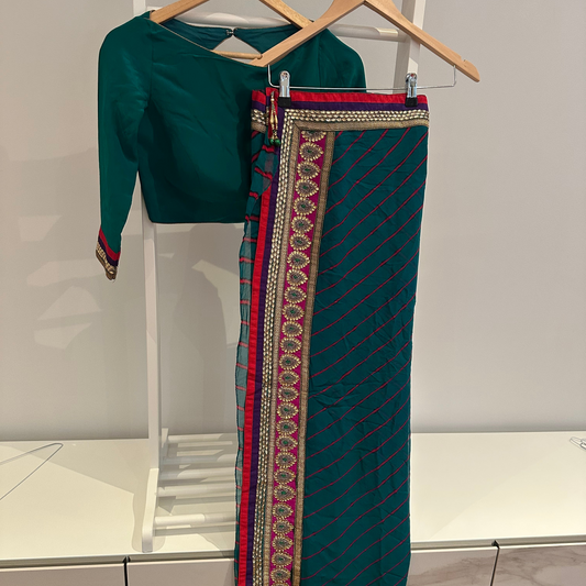 Preloved teal sari