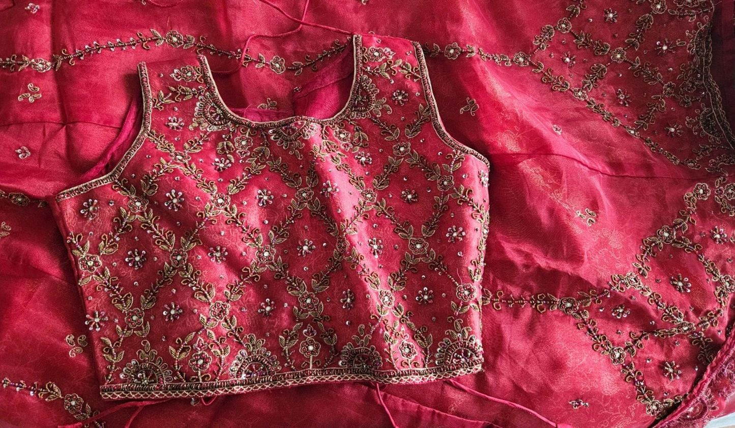 Red lengha for a young child 9years/134 cm