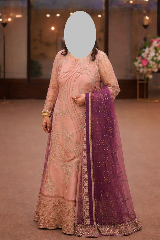 Pink Pakistani Wedding Dress 3 piece suit