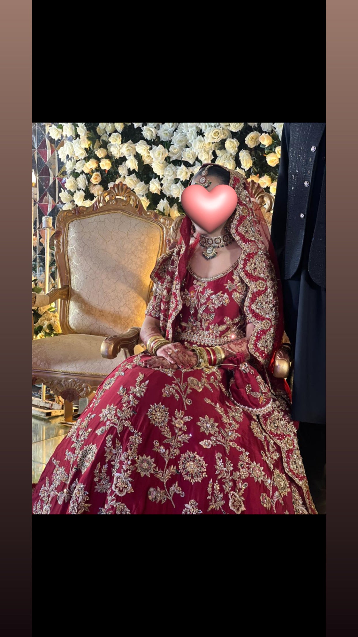 Red lehngha