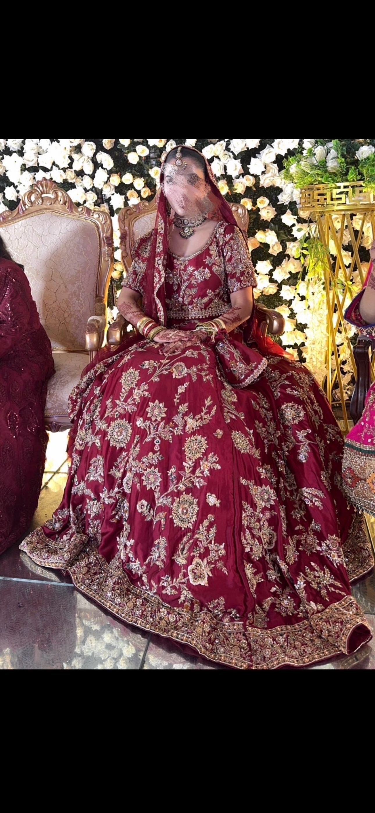 Red lehngha