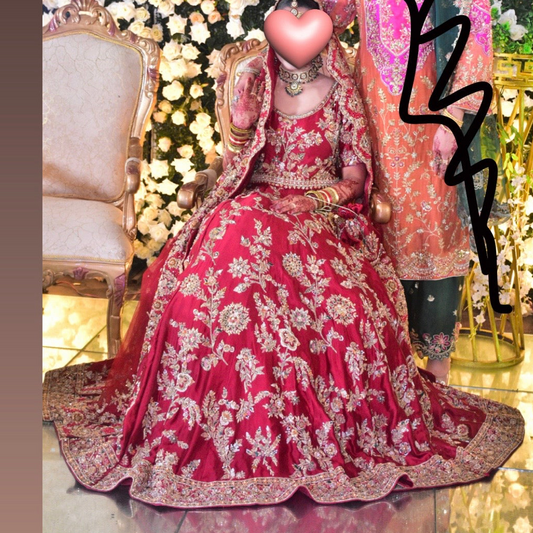 Red lehngha