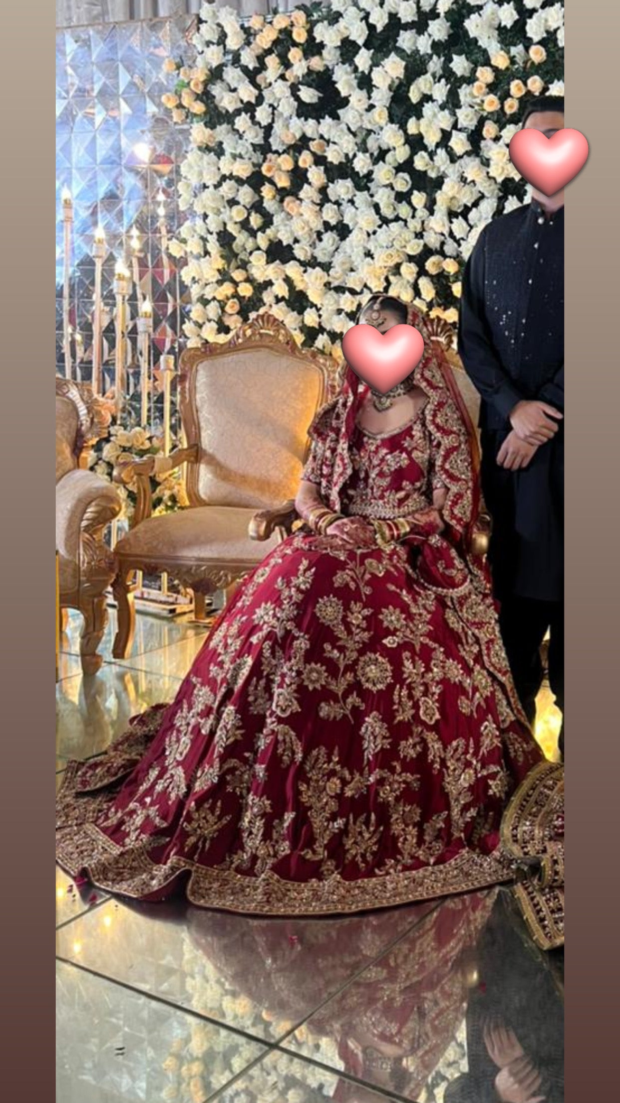 Red lehngha