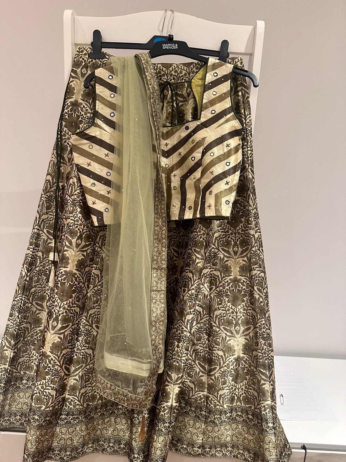 Khaki green lehenga **NEW with tags**