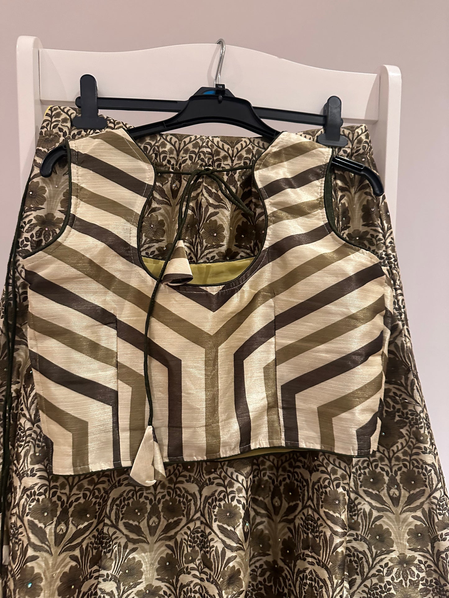 Khaki green lehenga **NEW with tags**