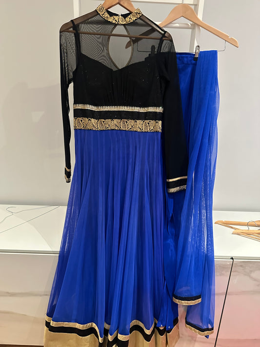 Preloved black and blue anarkali