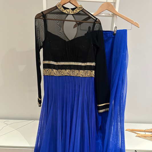 Preloved black and blue anarkali
