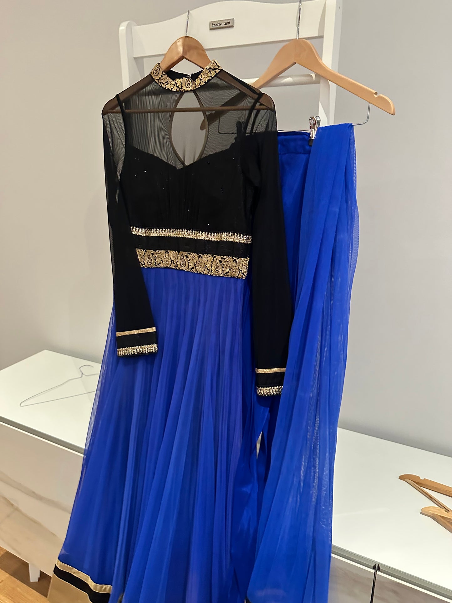 Preloved black and blue anarkali