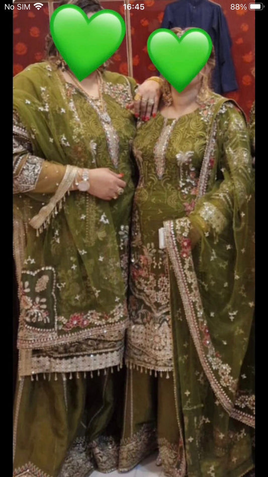 3 peice sharara  afrozeh