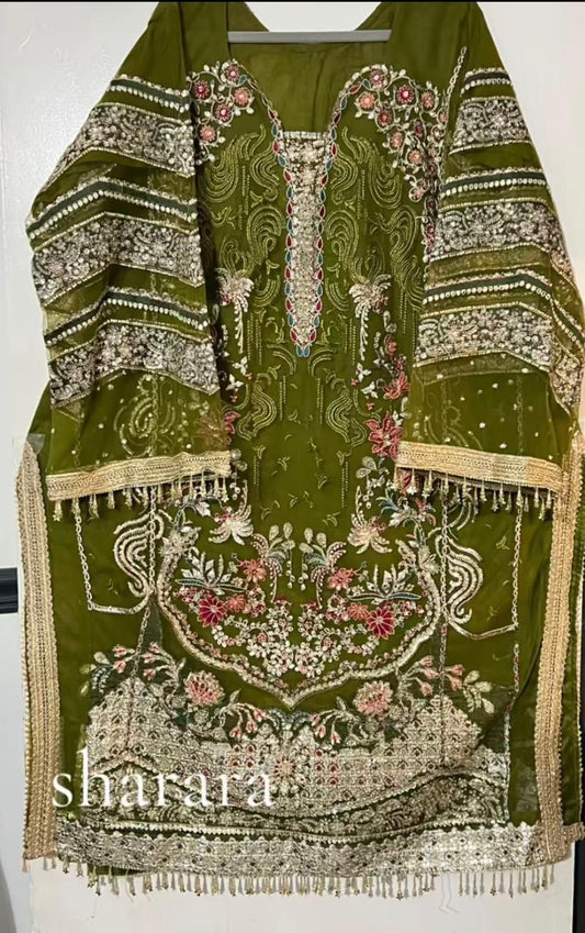 3 peice sharara  afrozeh