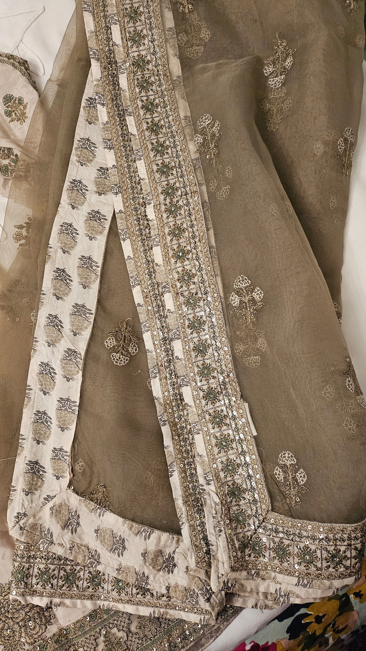 3 Piece Embrioded Sharara Suit
