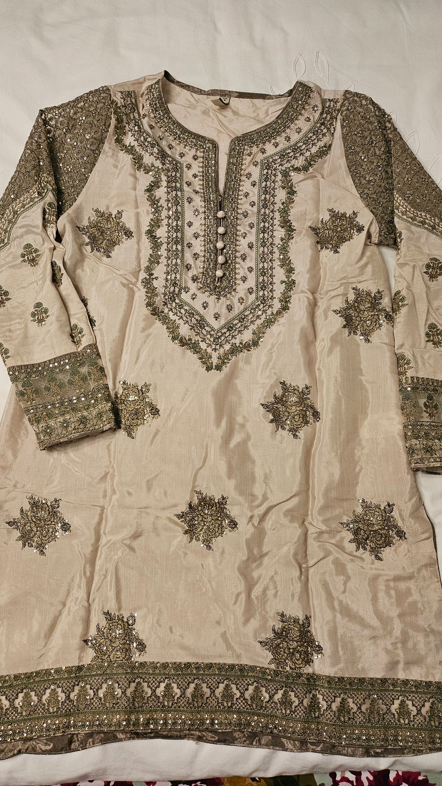 3 Piece Embrioded Sharara Suit