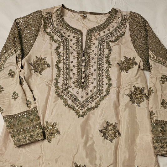 3 Piece Embrioded Sharara Suit