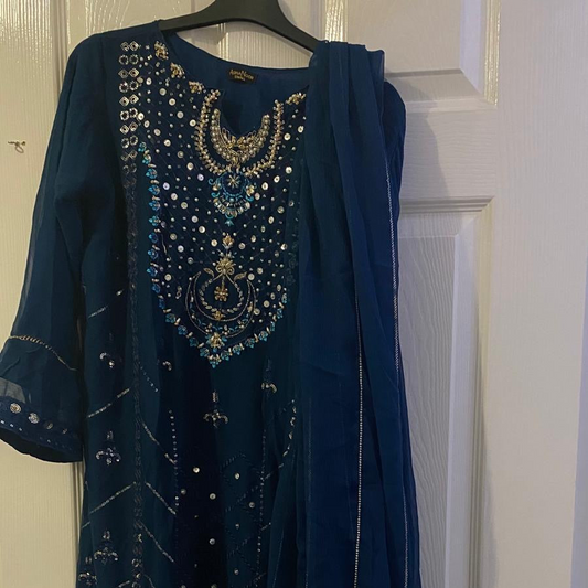 Preloved navy blue Indian Suit
