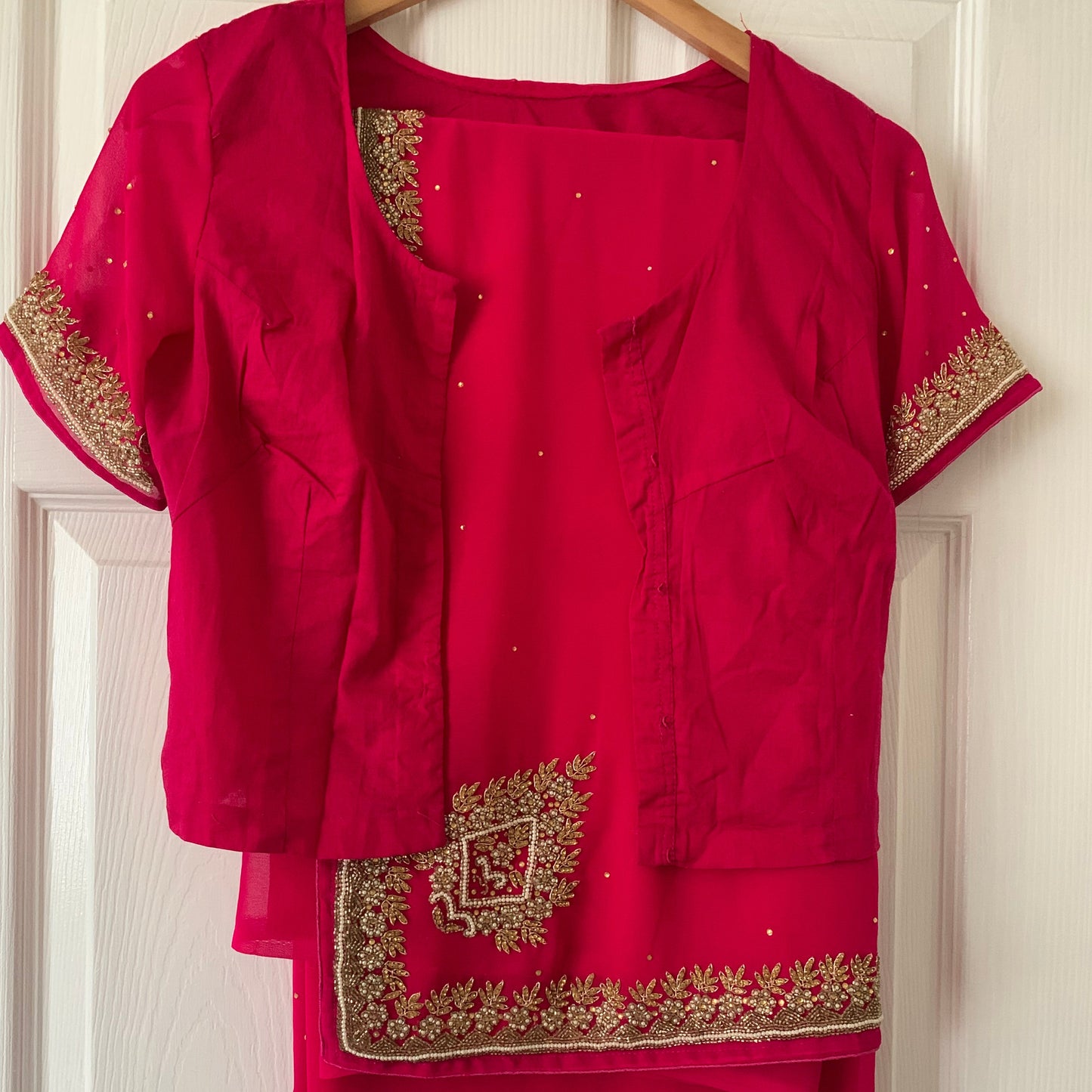 Beautiful designer saree and ready made blouse