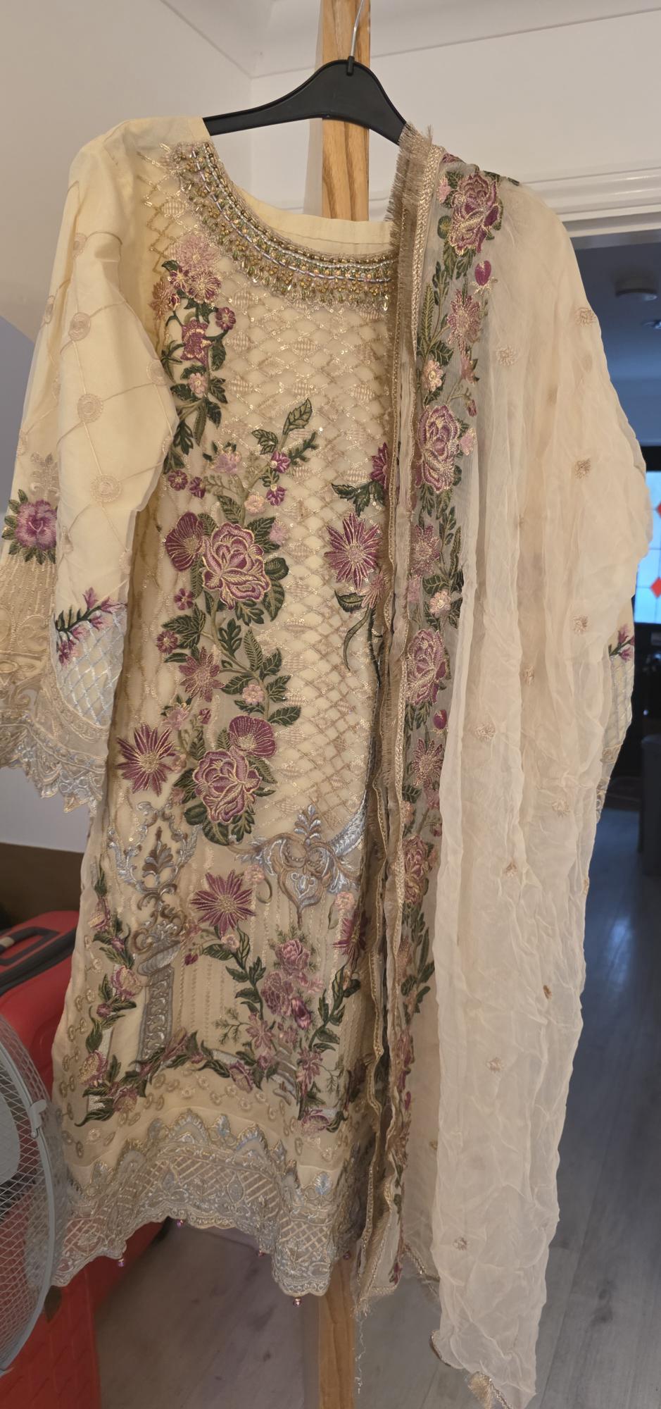 Cream Shalwar Suit
