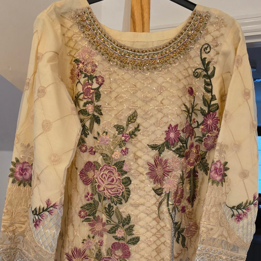 Cream Shalwar Suit