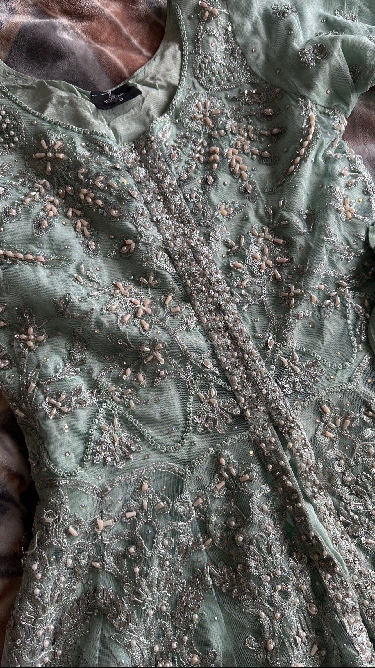 Sage Green/Mint 3-piece Anarkali Gown set